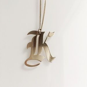 urban outfitters K initial gothic letter necklace